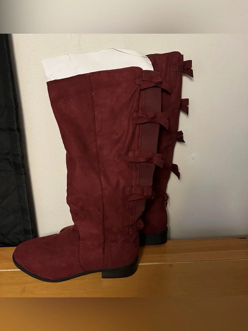 👠🌹 WIDE CALF SEXY NWT TORRID Red Rose Over-the-Knee Suede Boots! Curvy approved